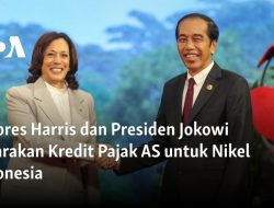 Wapres Harris dan Presiden Jokowi Bicarakan Kredit Pajak AS untuk Nikel Indonesia